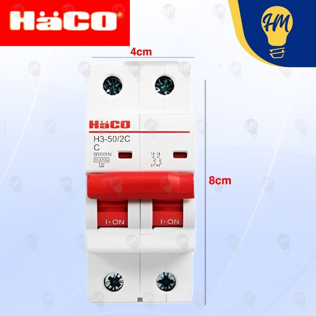 Haco เซอร์กิตเบรกเกอร์ MCB 2P 40A 50A 63A รุ่น H3 รูปที่ 4