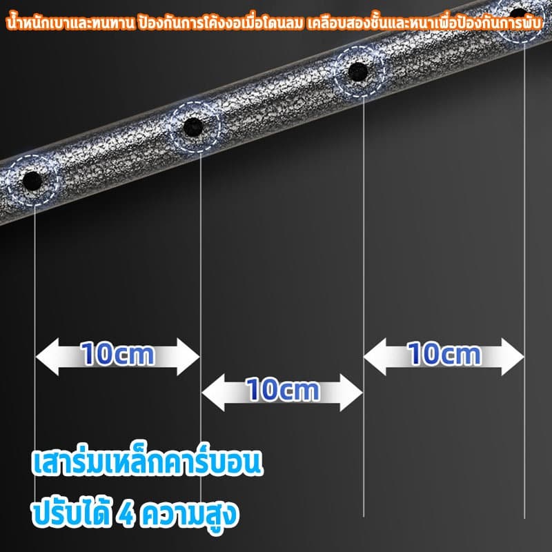 ร่มกันแดดทรงสี่เหลี่ยมหนาพิเศษ 2 x 2 เมตร ผ้ากาวสีเงินหนา ปรับความสูงได้ โครงเหล็กหนาพิเศษ ดมีกัน UV กันแดด กันฝน รูปที่ 9