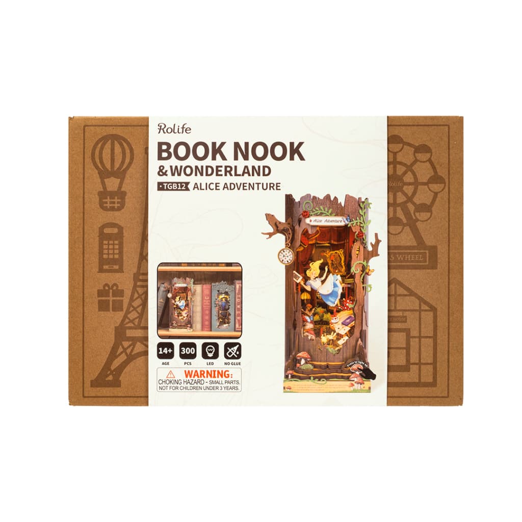 Rolife Book Nook Shelf Insert - TGB12 Alice Adventure ที่กั้นหนังสือ | บ้านตุ๊กตา โมเดลบ้าน ของเล่นศิลปะ DIY รูปที่ 4