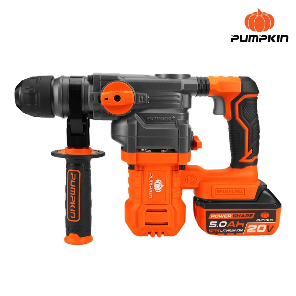รุ่นใหม่ปี2026 ส่งด่วน สว่านโรตารี่ไร้สาย PUMPKIN 50395 / 50394 สกัดไร้สาย เครื่องสกัดปูน รูปที่ 7