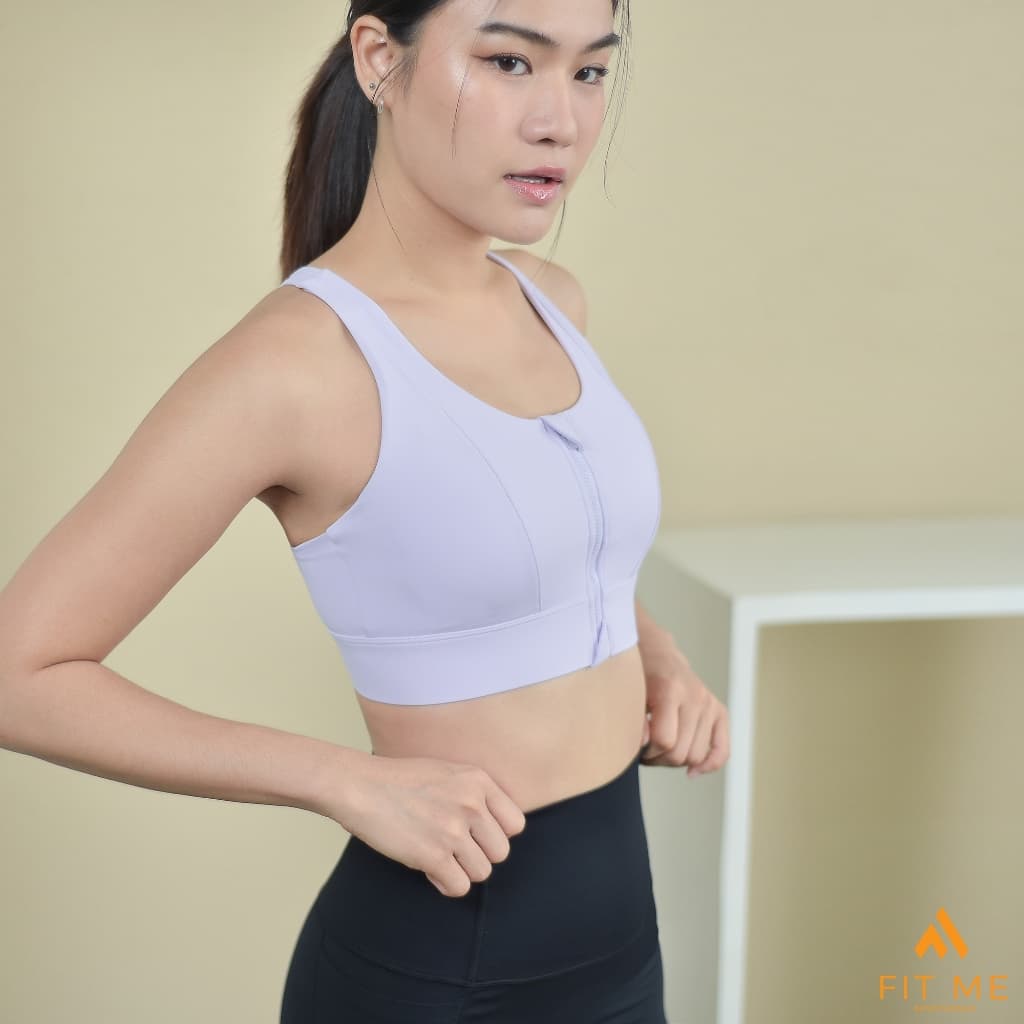 Spry Bra สปอร์ตบราซิปหน้า บรามีฟองน้ำเย็บติด ใส่กระชับ บราใส่วิ่ง ออกกำลังกาย แห้งไว FitMeSportswear รูปที่ 5