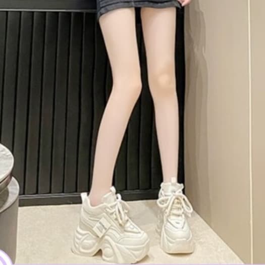 Mavis New!!{รุ่นใหม่มาแรง ส้นหนาถึง9cm} รองเท้าผ้าใบผู้หญิง แฟชั่น เบา ใส่สบาย ทรงงามมาก ดีไซน์โดดเด่น NO.M157 รูปที่ 7