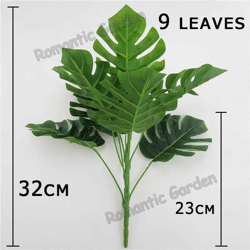 33cm ใบไม้ปลอม ใบมะม่วง ใบไม้ตกแต่งบ้าน พร็อพถ่ายรูป มินิมอล ใบไม้ประดิษฐ์ ใบไม้ตกแต่งร้านค้า แต่ละสาขามี 9 ใบ รูปที่ 4