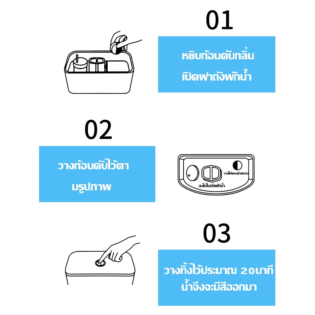 JASMEEN กลิ่นดอกกุหลาบ ก้อนดับกลิ่นชักโครก บล็อคสีชมพู ก้อนฟ้า ก้อนดับกลิ่นชักโครก 6 เอฟเฟ็กต์ รูปที่ 9