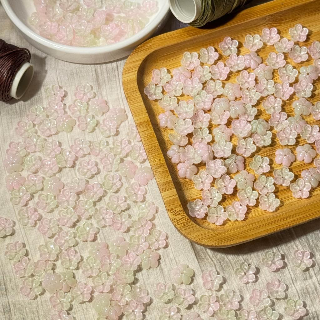 ดอกไม้แก้ว ลูกปัดแก้วดอกไม้ 10 ชิ้น 12 มิล DIY รูปที่ 3