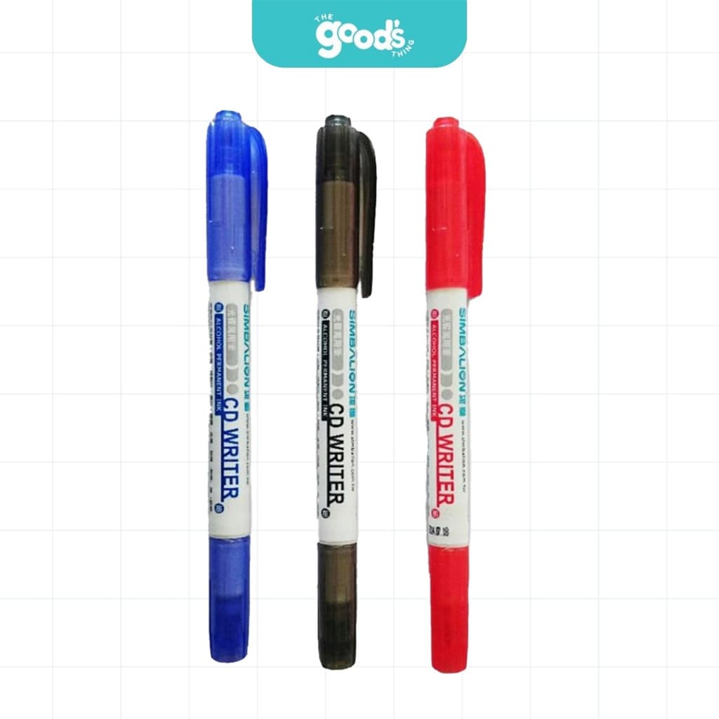 ปากกาเขียนแผ่นซีดี 2 หัว SIMBALION CD-30 ปากกา ซิมบาไลอ้อน หัว 0.5/1mm. รูปที่ 3