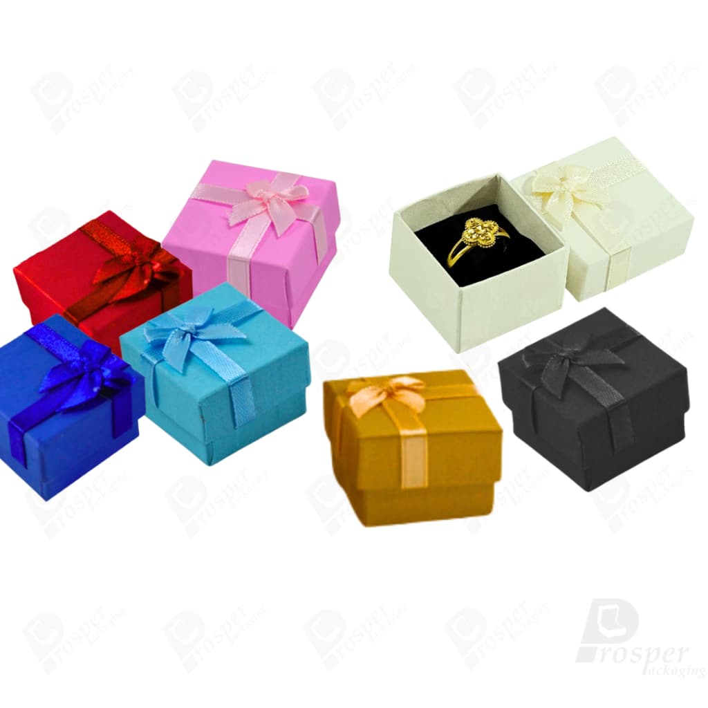 รวมกล่องกระดาษฝาครอบมีโบว์ใส่เครื่องประดับ ใส่แหวน ต่างหู สร้อย กำไล ได้ครบชุด เพิ่มความสวยงาม รูปที่ 2