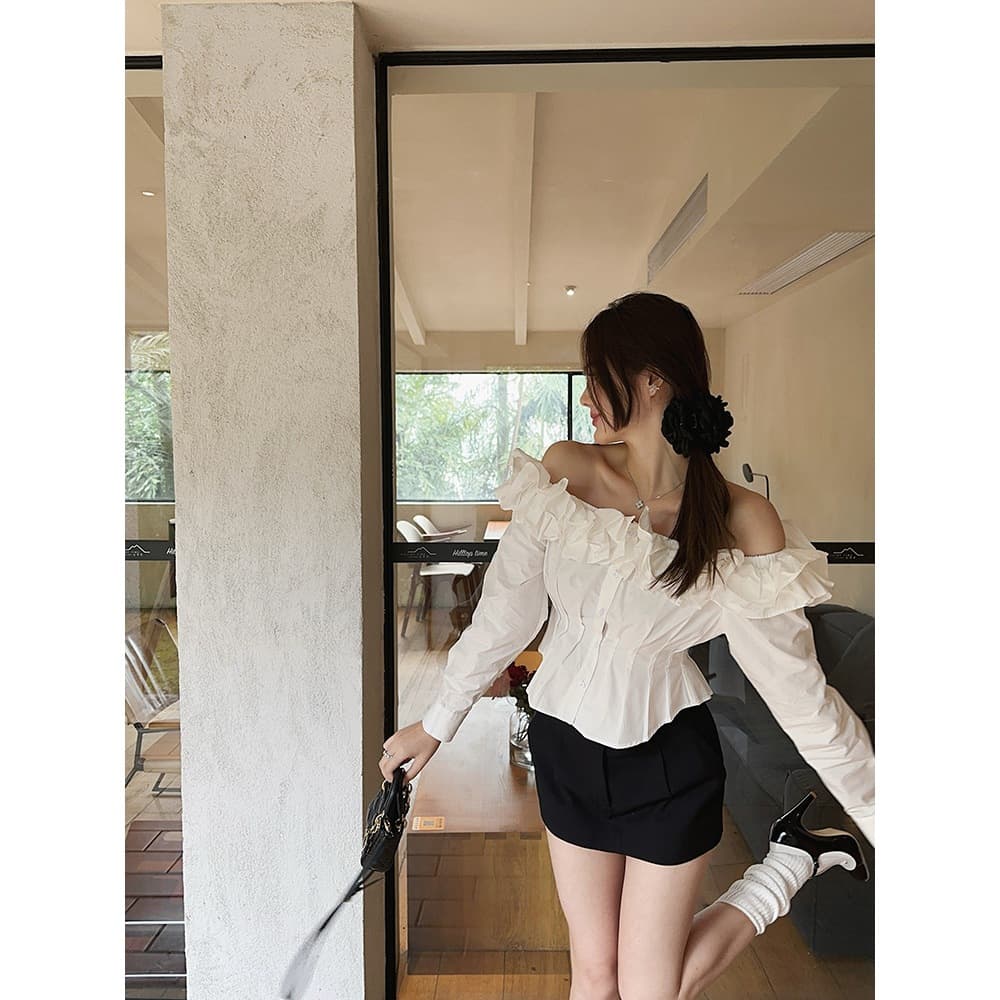 Cicishop กระโปรงกางเกงขาสั้นเอวต่ำ ผ้าดี เก็บเอวเก็บสัดส่วนดีมาก แมทช์ง่ายหลายสไตล์ รูปที่ 5