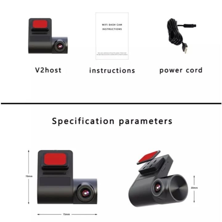 กล้องติดรถยนต์ V2 WiFi Dash CAM 1080p ดูผ่าน App มุมกว้าง 150องศา กล้องันทึกวิดีโอ DVR dashcam รูปที่ 6