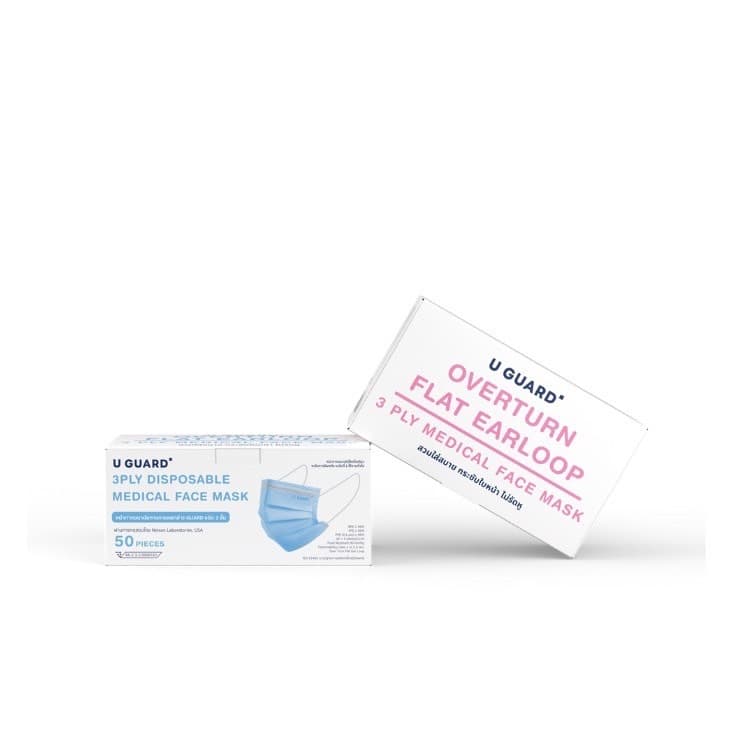 U-GUARD MASK หน้ากากอนามัย 3 ชั้น LV.1 OVERTURN FLAT EARLOOP ใส่สบายไม่เจ็บหู รูปที่ 7