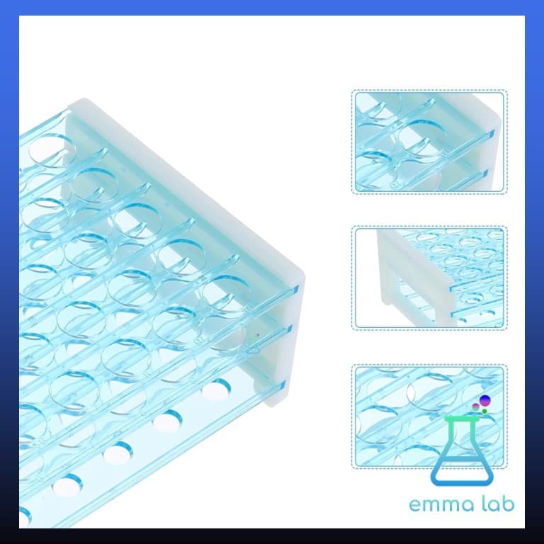 ที่วางหลอดทดลอง พลาสติก สำหรับใช้ในห้องปฏิบัติการ Blue Plastic Test Tube Rack รูปที่ 3