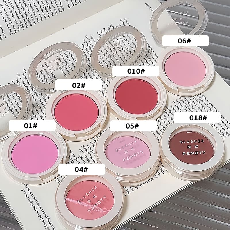 FAMOTY บลัชออน เนื้อฝุ่น Blush โทนสีชมพู สีสวย บรัชออน ปัดแก้ม เนื้อดี ติทนนาน กันน้ำ รูปที่ 5