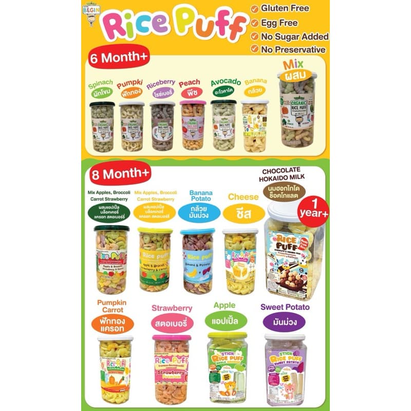 ส่งด่วน 4 ชม สินค้าขายดี Rice puff ขนมเด็ก ข้าวอบกรอบเด็ก ขนมเด็กออแกนิค ขนมเด็กแพ้ ขนมเด็กสุขภาพ รูปที่ 2