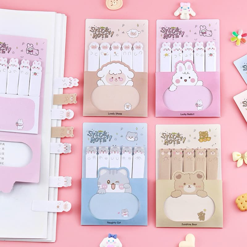 Sticky Note Index รูปสัตว์ แบบกระดาษ มี 2 ขนาด จำนวน 120 ชิ้น มีกาวด้านหลัง รูปที่ 3