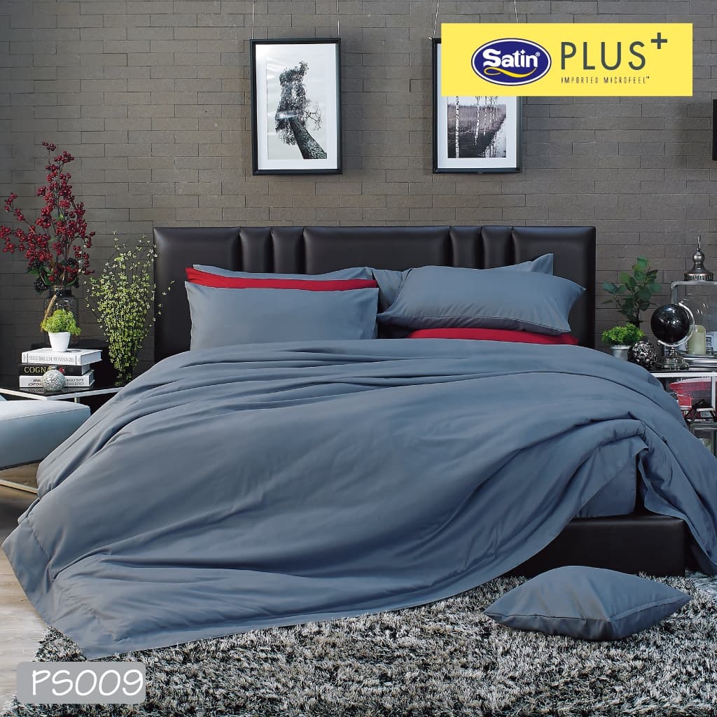 Satin Plus ใหม่นุ่มมาก ชุดผ้าปู 3.5 ฟุต3ชิ้น+ผ้านวม60"x80" Solid PS รูปที่ 8