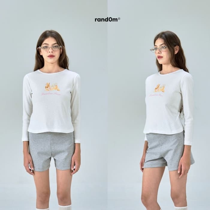 rand0m piece - Bunny Pointelle Baby tee เสื้อแขนยาวผ้าฉลุเบบี้ที ลายกระต่าย รูปที่ 1