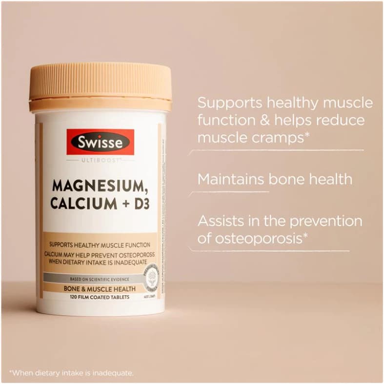 Swisse Magnesium, Calcium+ D3 แมกนีเซียม, แคลเซียม+วิตามิน ดี 120เม็ด EXP09/2027 รูปที่ 6