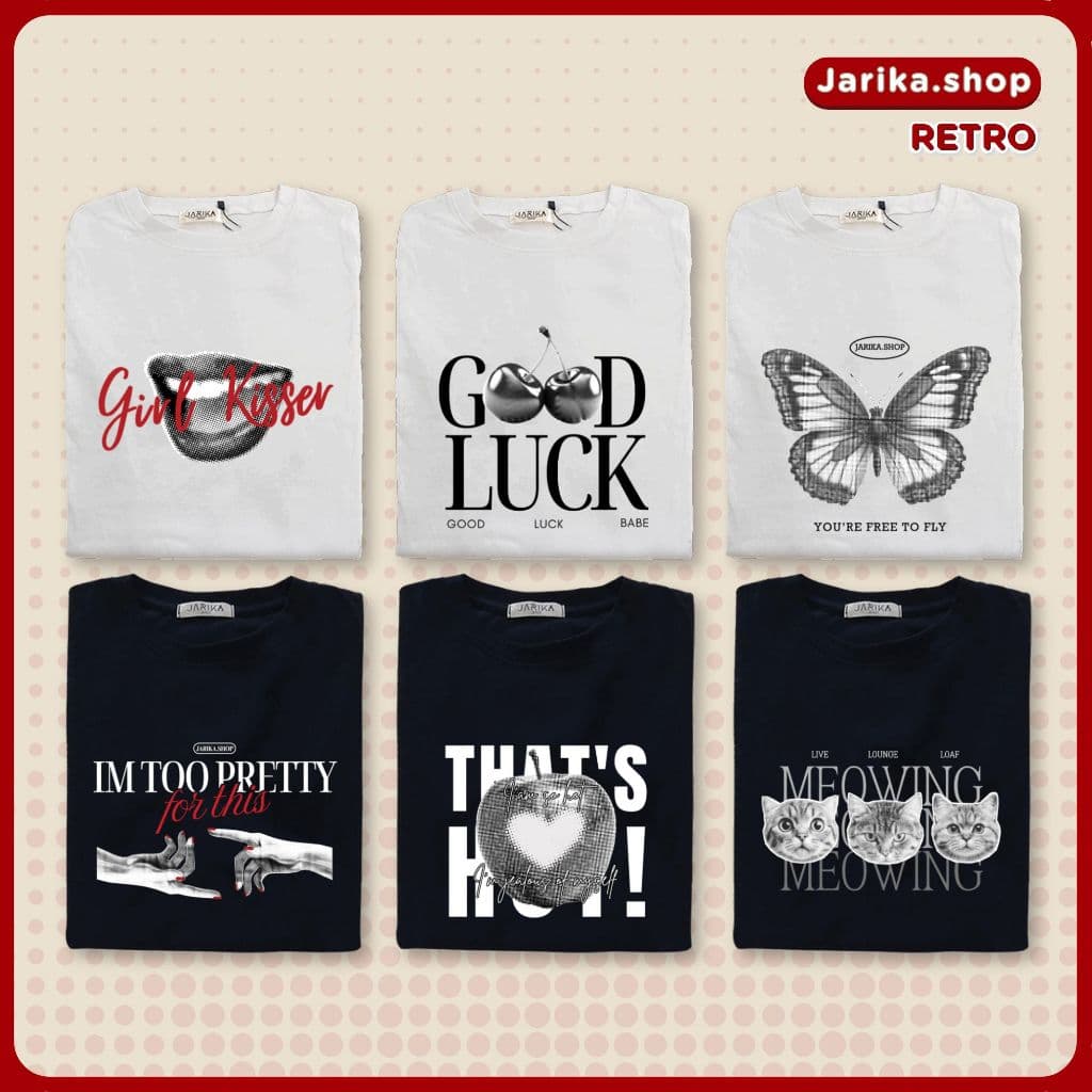 Jarikashop - เสื้อยืดลาย Retro รูปที่ 2