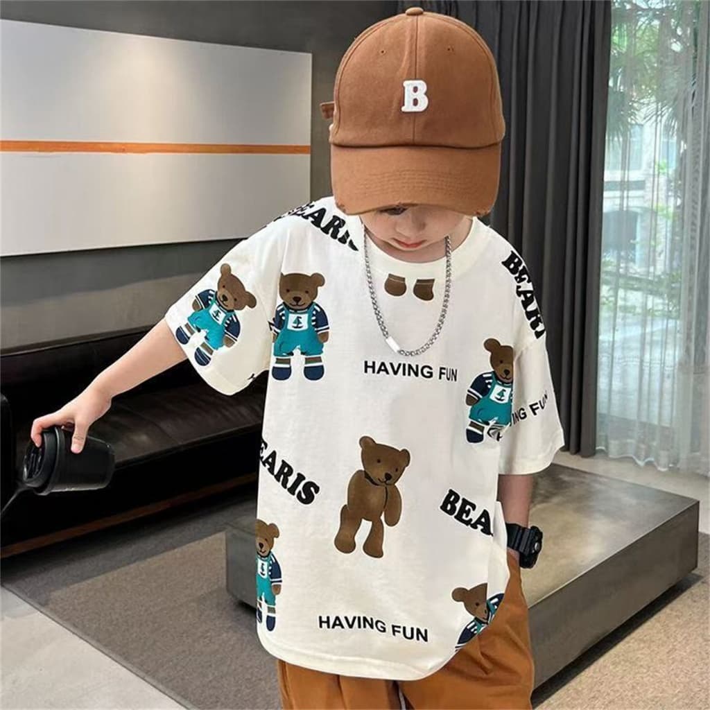 Beryl kidsเสื้อยืดแขนสั้นเด็กเสื้อคอกลมแฟชั่นฤดูร้อน หลวมและลำลอง พิมพ์การ์ตูน เสื้อเด็กชายหล่อๆ รูปที่ 8