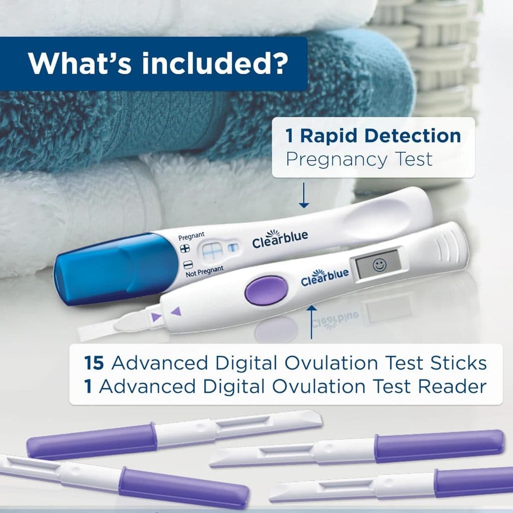 Clearblue Advanced Digital Ovulation Test สีม่วง พร้อมเครื่องอ่านค่าการตกไข่แบบดิจิตอล 15 เทส+ตรวจการตั้งครรภ์1เทส รูปที่ 4