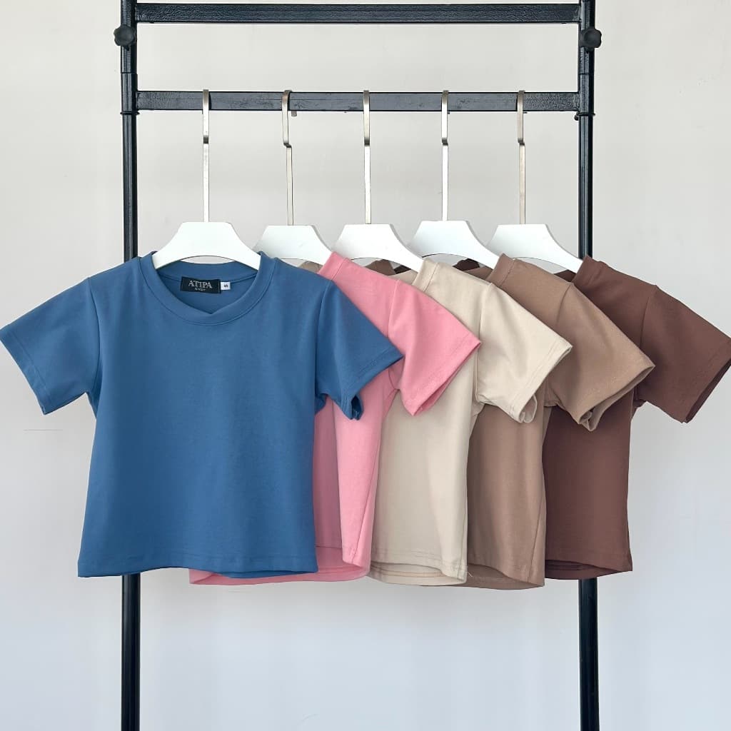 Atipashop - BECCA TOP เสื้อยืด แขนสั้น คอกลม ผ้ายืด เนื้อยุ้มเด้ง ใส่สบาย รูปที่ 2