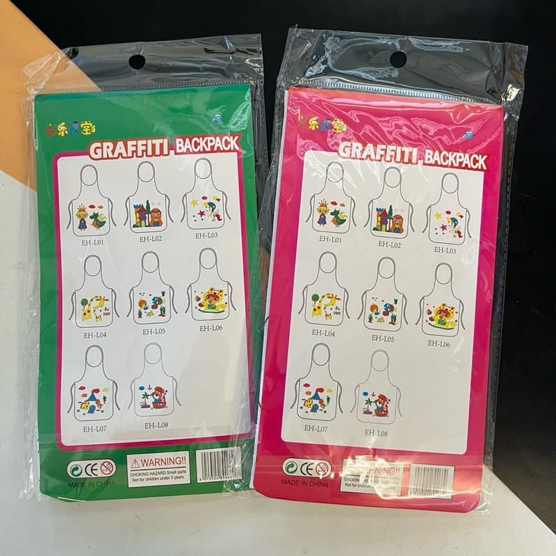 No.1149 ระบายสีผ้ากันเปื้อน ชุดระบายสี ผ้ากันเปื้อนระบายสี ระบายสีเสริมทักษะ ผ้ากันเปื้อน คละลายมือ รูปที่ 3