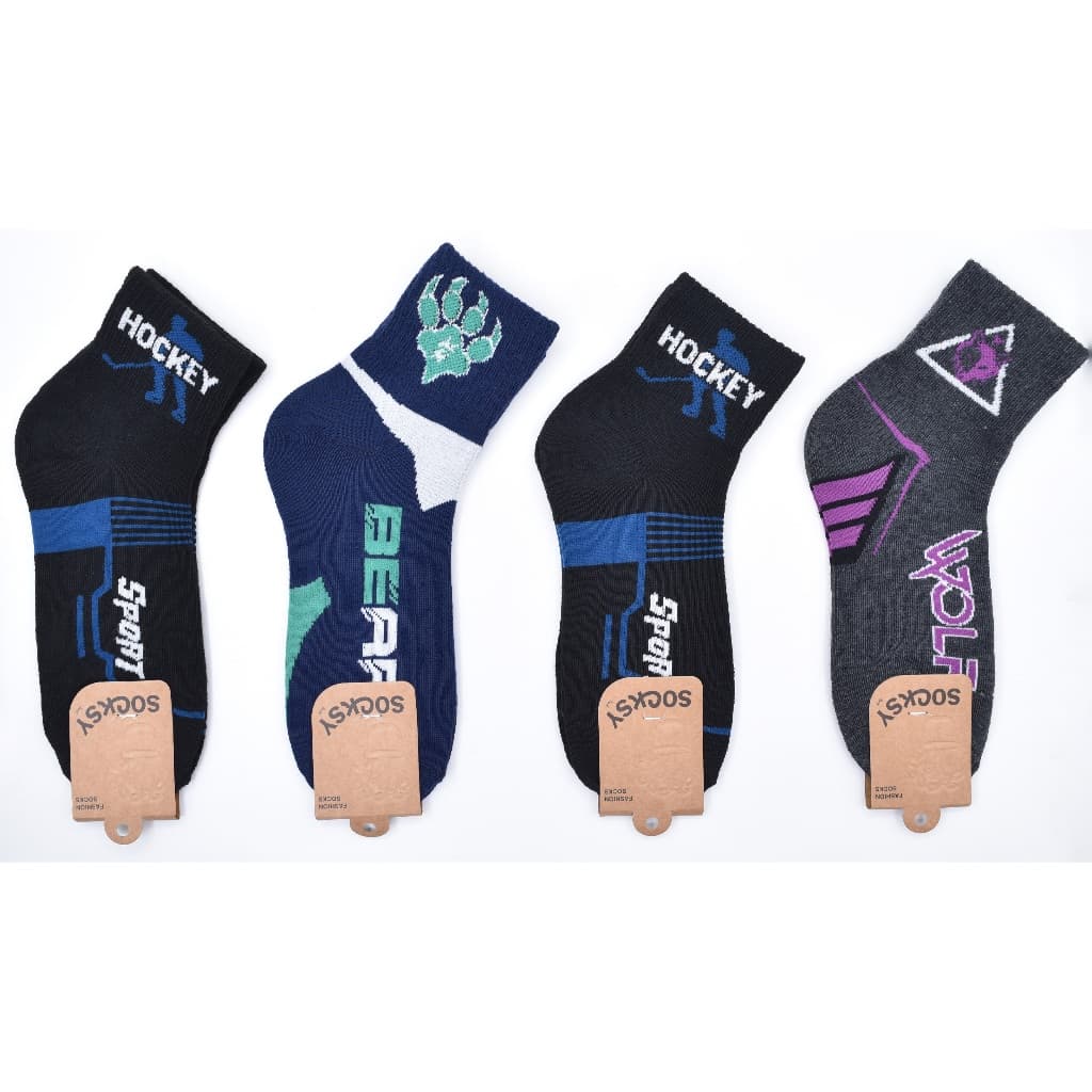 SOCKSY 12 คู่ ถุงเท้าทำงาน ข้อกลาง คละลาย สีโทนเข้ม ถุงเท้า ถุงเท้ายกโหล รูปที่ 4