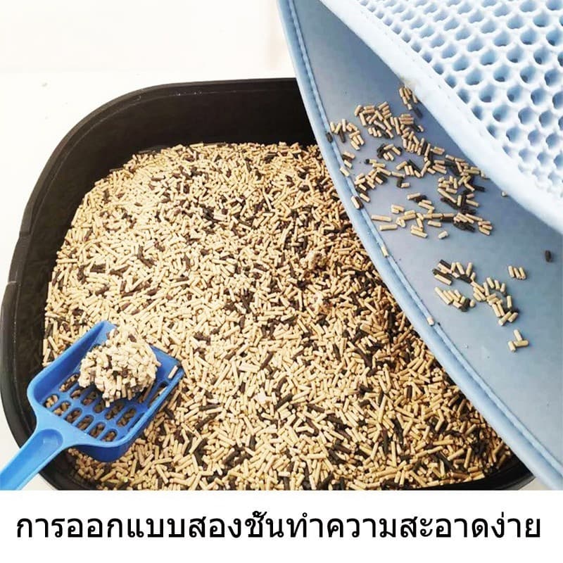 แผ่นดักทรายแมว พรมดักทรายแมว พรม 2 ชั้น EVA ช่วยดัก ทรายแมว ที่ติดตามเท้า แผ่น รอง ทรายแมว แผ่นรองจาน กันรั่ว เบาะ รูปที่ 7