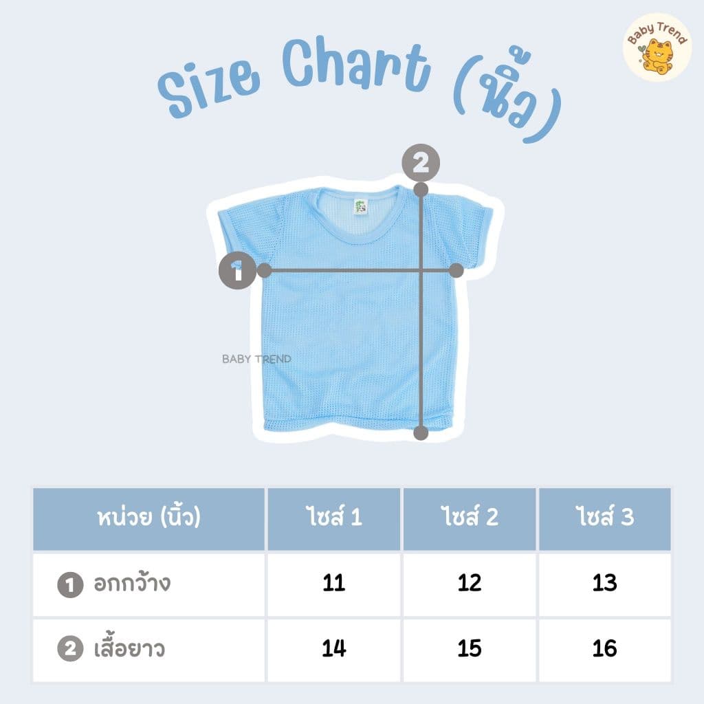 เสื้อรูเด็ก 3 เดือน - 3 ขวบ คอกลมแขนสั้น สีสันสดใส ผ้านิ่ม โปร่งสบาย ไม่อับชื้น | Baby trend รูปที่ 9