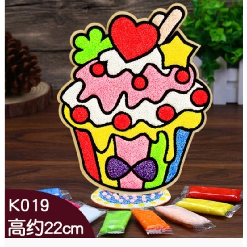 ลายเยอะ ดินโฟม กระดานแปะเม็ดโฟม diy ระบายสีแผ่นไม้ ดินปั้น ของเล่นเสริมพัฒนาการ ลายใหม่ รูปที่ 6