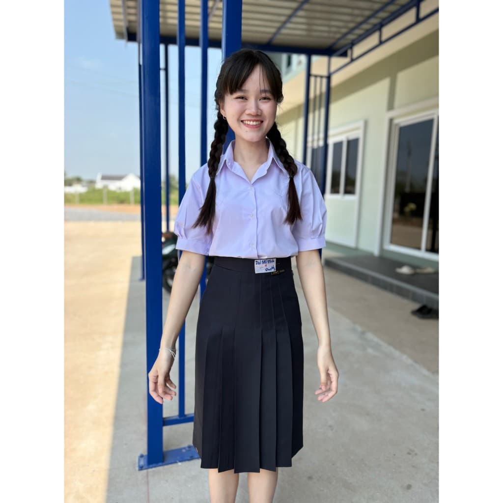 กระโปรงนักเรียนตราน้านา สีกรมเข้ม ตีเกร็ด 6.5 (แจ้งรับบิล กรุณาหมายเหตุก่อนยืนยันคำสั่งซื้อ) รูปที่ 5