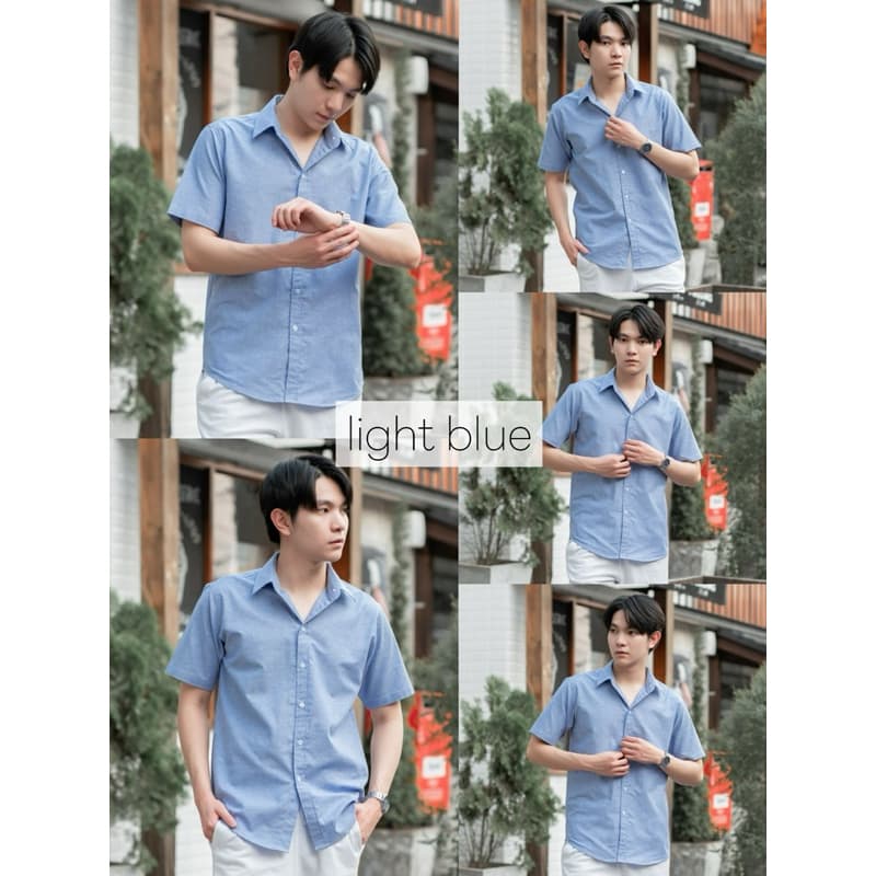 เสื้อเชิ้ตแขนสั้นชาย เชิ้ตคอปก ผ้าOXFORD หลากสี Sz.40-48 รูปที่ 3