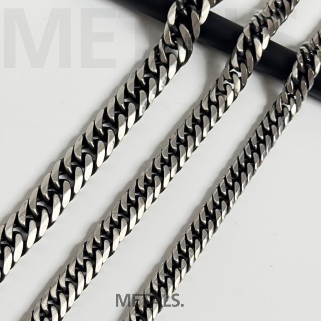 METALS สร้อยข้อมือเลส รุ่นตัดเหลี่ยม สีเลสดำด้าน สแตนเลส B02-01 รูปที่ 5