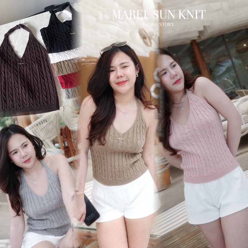 Mabel sun knit เสื้อคล้องคอไหมพรหมติดโลโก้เงิน รูปที่ 1