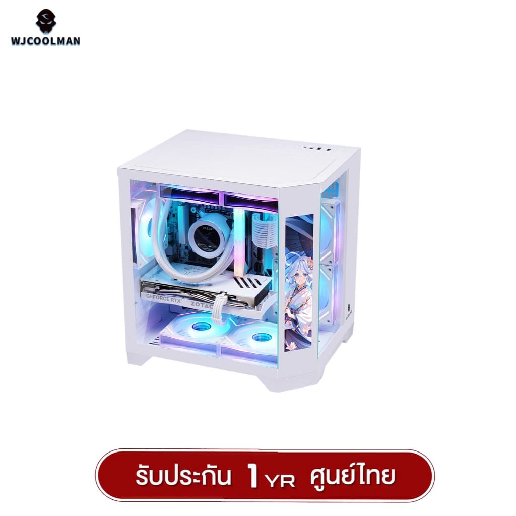 เคสคอมพิวเตอร์ WJCOOLMAN Dreamer LCD Mini M-ATX Panorama Tempered Gaming Case รับประกัน 1 ปี รูปที่ 6