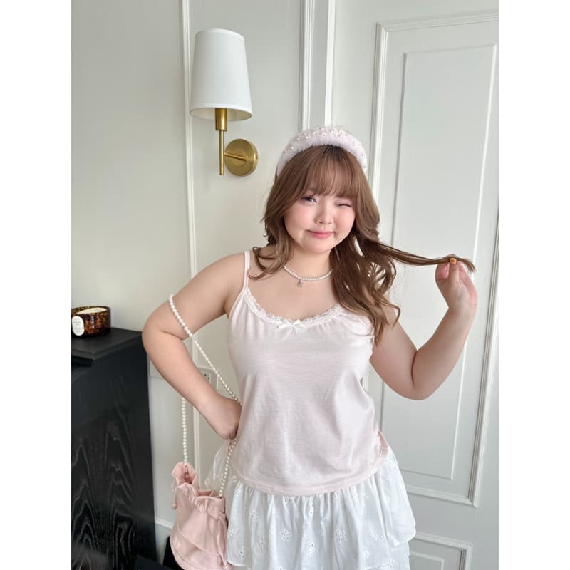 ivy tank top สายเดี่ยวสาวอวบ ดีเทลลูกไม้ - clarine_bkk รูปที่ 5