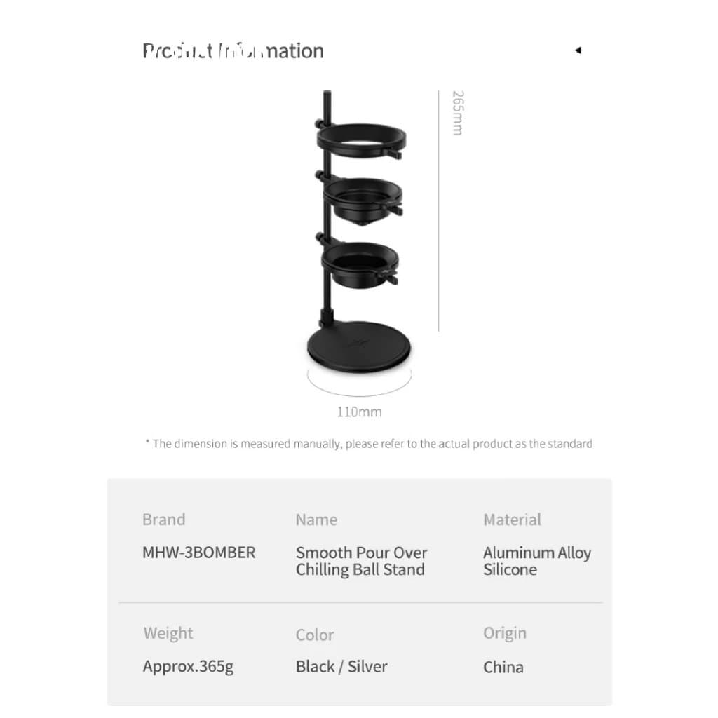 MHW-3BOMBER Smooth Pour Over Chilling Ball Stand แท่นวางอุปกรณ์กาแฟ พร้อมบอลเย็นชงกาแฟ รูปที่ 8