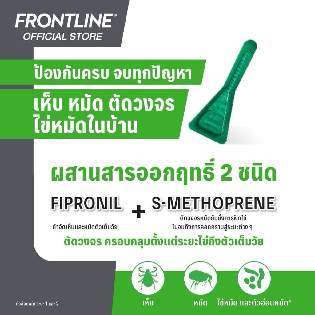 FRONTLINE PLUS CAT ฟรอนท์ไลน์ พลัส ยาหยดกำจัดเห็บหมัด สำหรับแมว รูปที่ 8