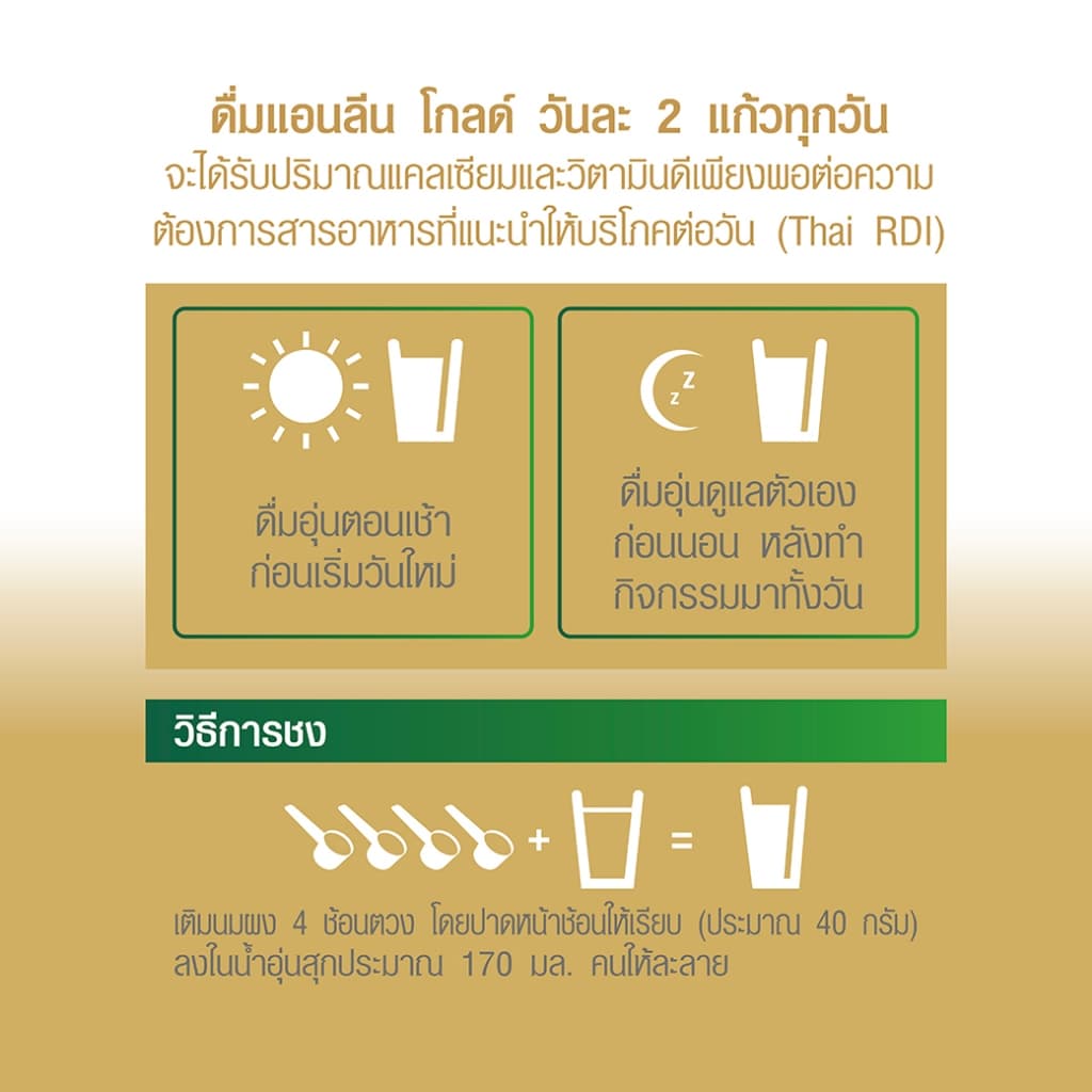 Anlene Gold แอนลีนโกลด์ นมผง รสจืด 800 กรัม 2 กระป๋อง ฟรี! 400 กรัม 1 กระป๋อง รูปที่ 3