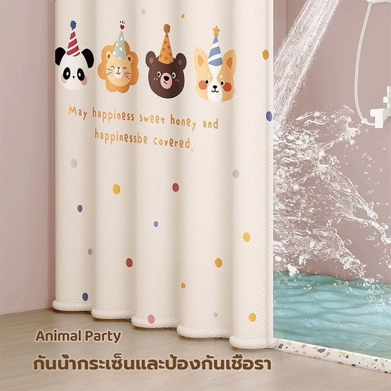 ม่านห้องน้ำ ม่านกันเชื้อรา ม่านกันน้ำ ม่านห้องน้ำ 200X200ซม. PEVA ม่านกันน้ำ ม่านหน้าต่างห้องน้ำ รูปที่ 6