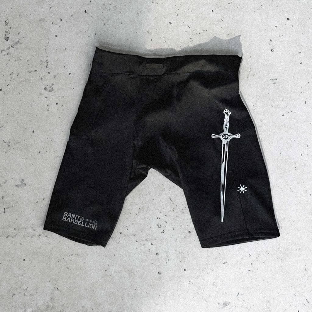 Saint Barbellion - Mens Half Tight กางเกงวิ่ง รัดรูป ขาสั้น Compression Wear รูปที่ 1