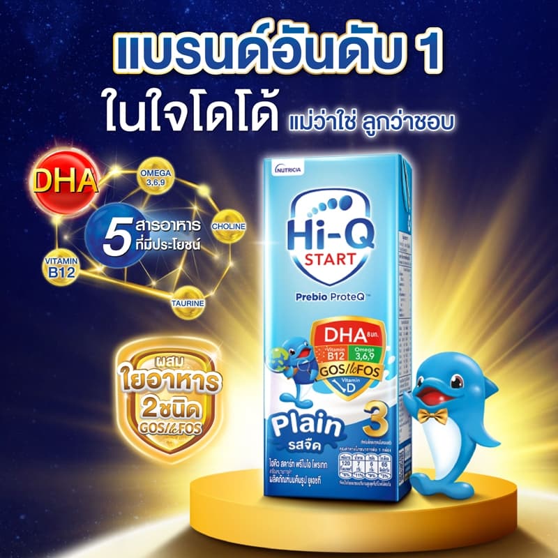 นมกล่อง ยกลังx4ลัง นมยูเอชที นมไฮคิวสูตร3 สตาร์ท พรีไบโอโพรเทก รสจืด 180 มล นม UHT HiQ Start PrebioProteq UHT รูปที่ 4