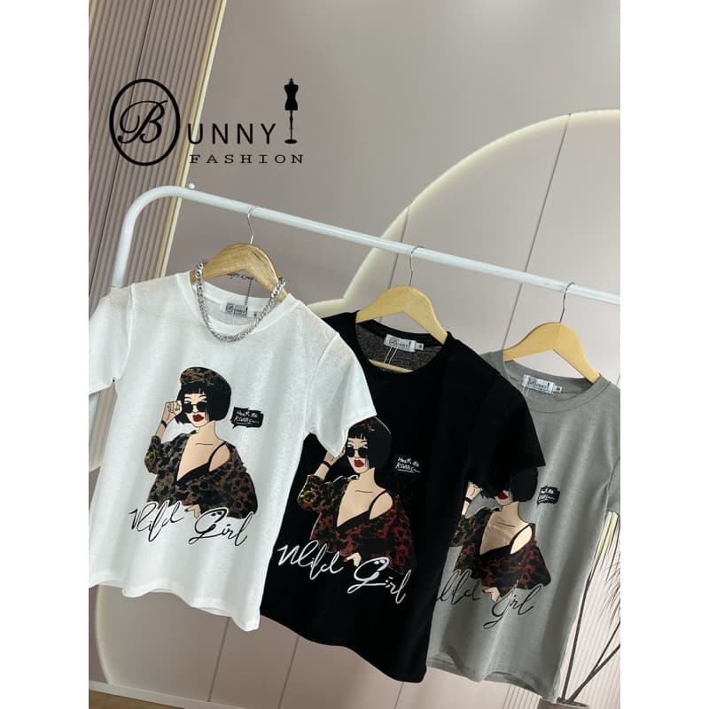 A180 BunnyFashion เสื้อสลาฟสกรีนลาย มี 3 ขนาดไซส์ เนื้อผ้าบาง รูปที่ 5