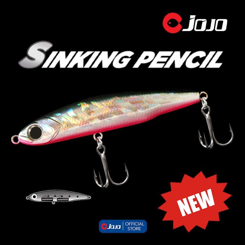 JOJO Sinking Pencil เหยือปลอม ซิ้งกิ้ง เพนซิล จม มี 3 ขนาด งานกระสูบ กะพง รูปที่ 1