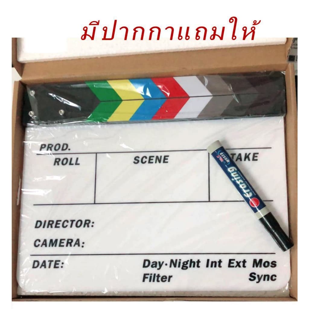 Clapper Board Acrylic Movie Action Slate Clapper Board ลูกตุ้มคณะอะคริลิค รูปที่ 1