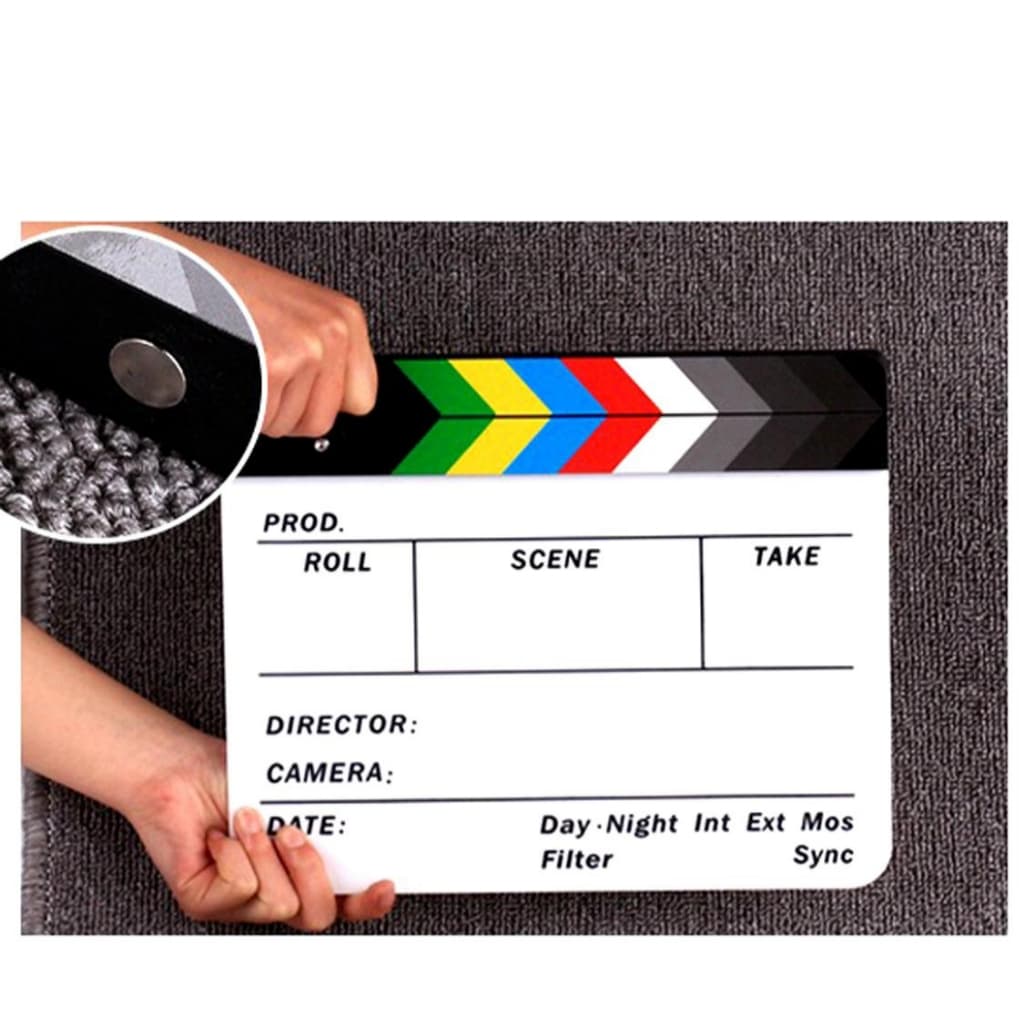 Clapper Board Acrylic Movie Action Slate Clapper Board ลูกตุ้มคณะอะคริลิค รูปที่ 6