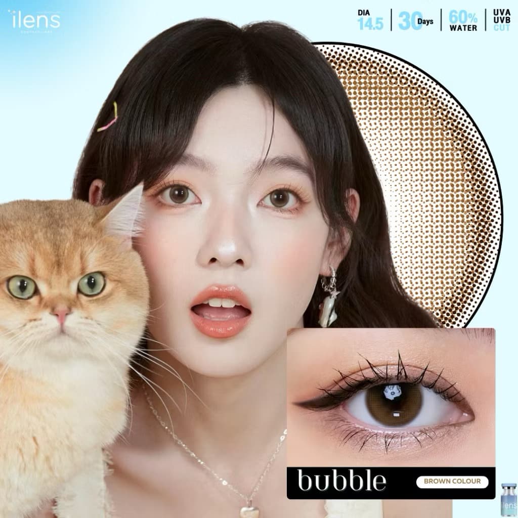คอนแทคเลนส์ รุ่น Bubble - ilens ค่าอมน้ำ 60% เลนส์ฟิลเตอร์ สี Gray เทา /Brown น้ำตาล ขนาดมินิ รูปที่ 7