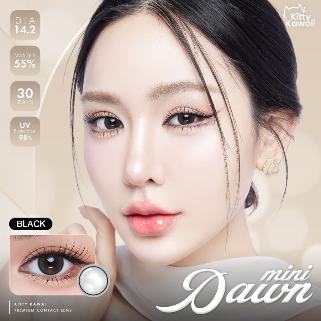 คอนแทคเลนส์ Mini Dawn Black ขนาดมินิ ลายฮิต สุดปังในเกาหลี รูปที่ 7