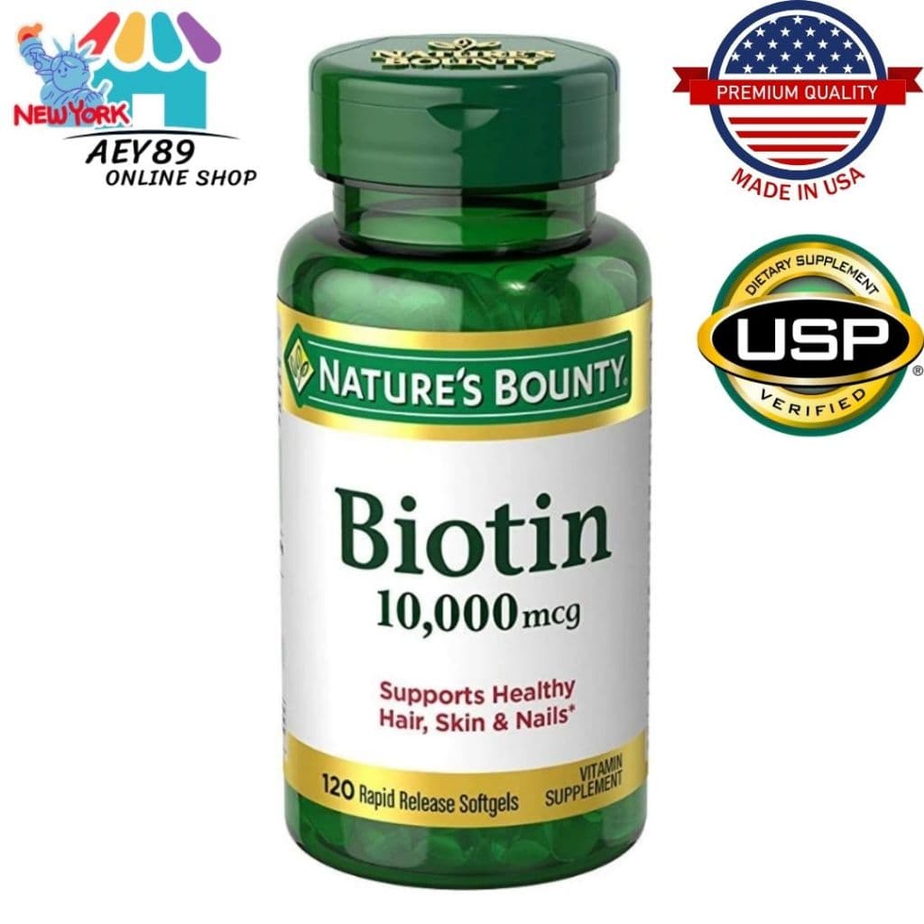 Nature's Bounty Biotin 10,000 mcg 120Softgels บำรุงสุขภาพผม ผิวหนัง และเล็บ* รูปที่ 1
