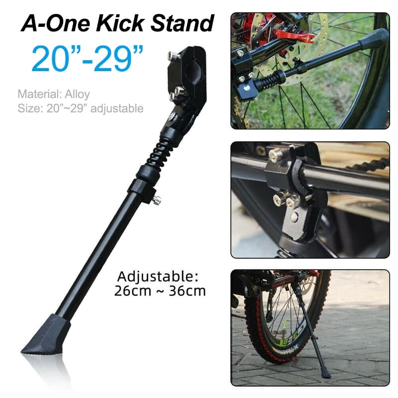 A-One Kick Stand ขาตั้งจักรยาน อลูมิเนียม จับท่อหางหลัง ขาปรับระดับได้ ใช้กับล้อ 20"-27.5" 700C รูปที่ 1
